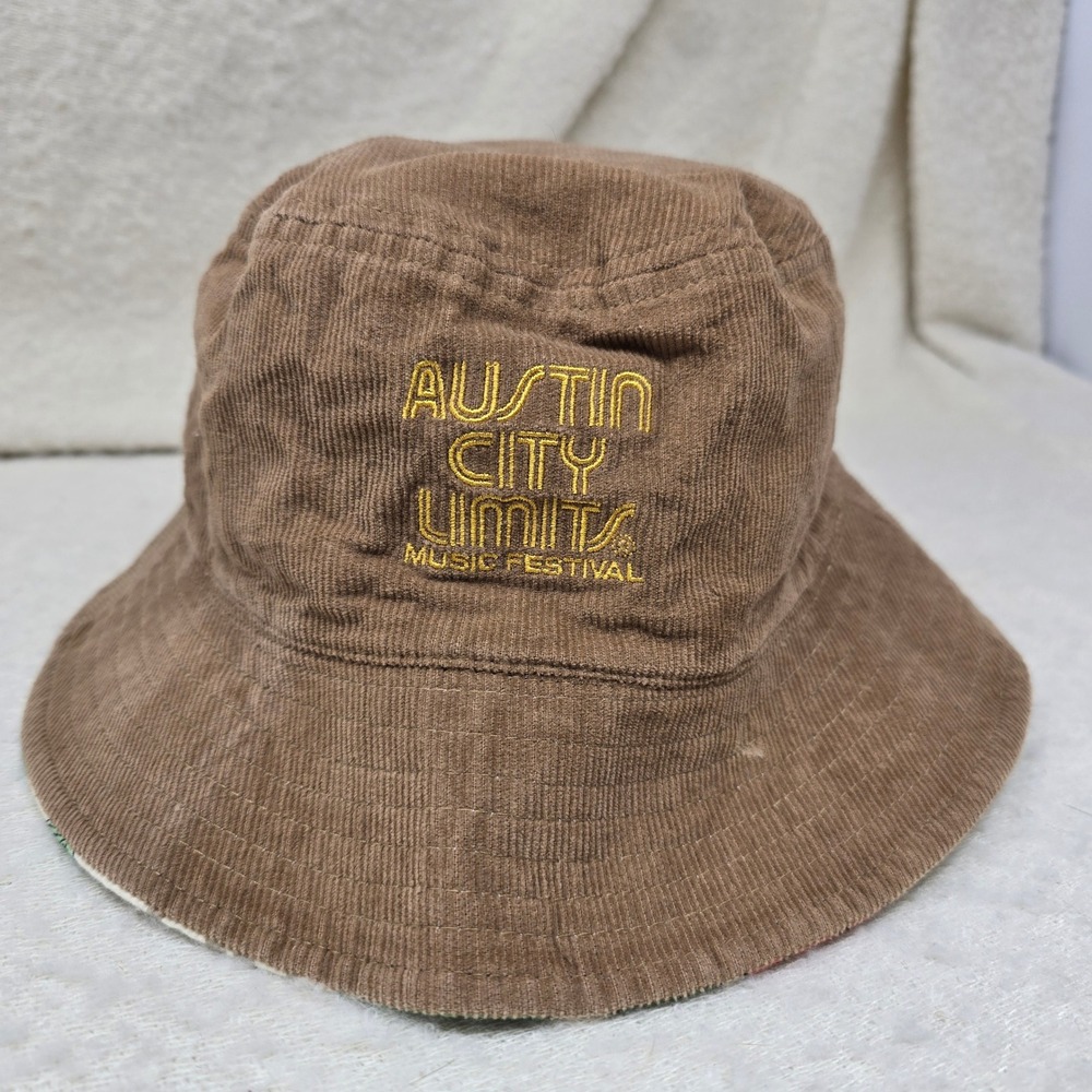 Austin City Limits Bucket Hat Brown Reversible Corduroy Cactus ACL